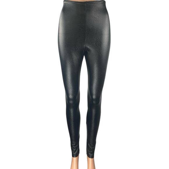NEW Commando Black Faux Leather Skinny High Waist Trousers Leggings Pants Size S - Picture 1 of 4